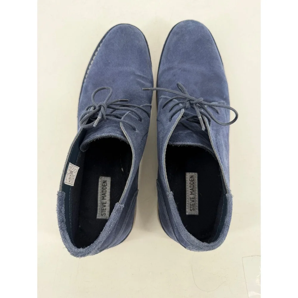 Steve Madden Hacksaw Chukka Boots Mens 12 Navy Suede Desert Classic Preppy Urban